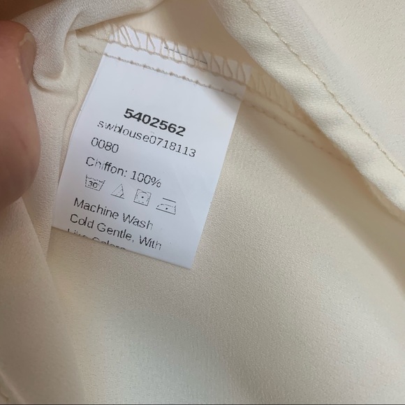 Women’s white chiffon blouse, Large - Picture 9 of 10